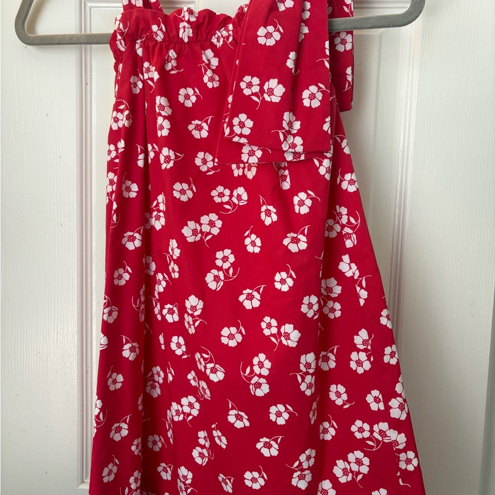 The Beaufort Bonnet Company Red Dress with White Floral Print